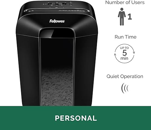 Miniatura 2 de Fellowes Powershred LX70-DB - Trituradora de papel doméstico de corte cruzado de 11 hojas para oficina en casa
