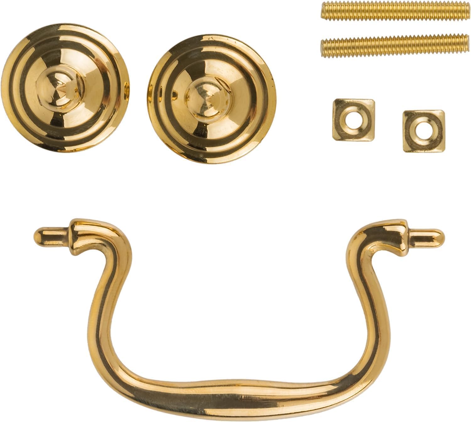 Tradition Style Swan Necks Solid Brass Drawer Bail Pull | Centers: 3" | Handle for Antique Cabinet Door, Dresser Drawer, Desk | Furniture Reproduction Hardware | BP14-B (10)