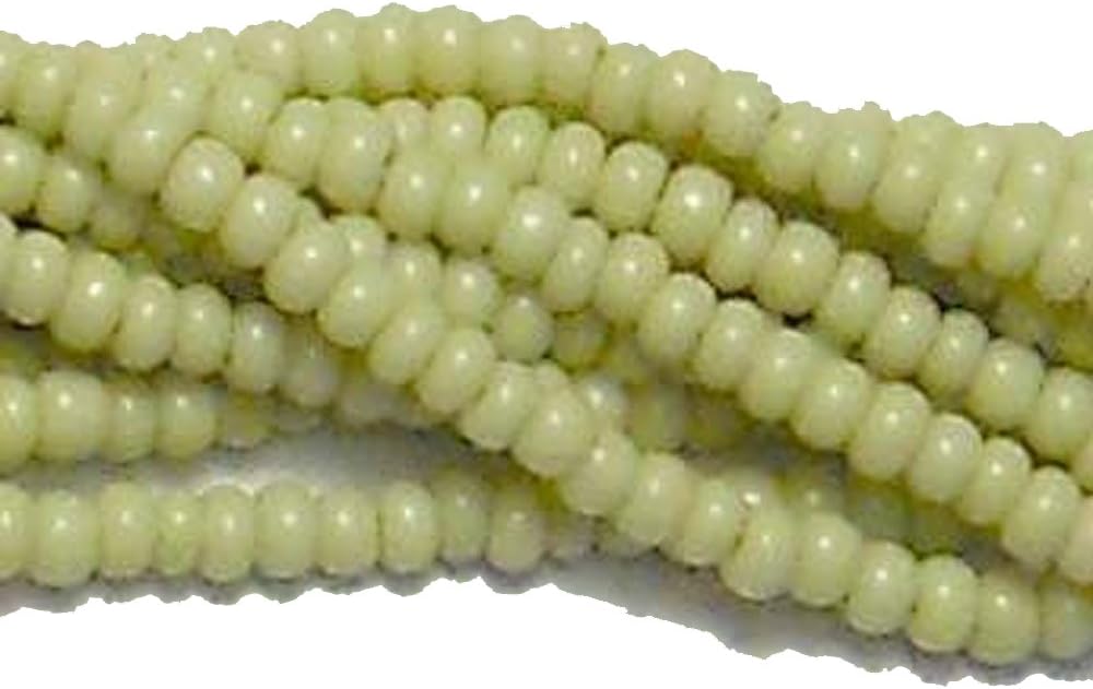 Czech 11/0 Glass Seed Beads (4)(6 String Hanks) Which is 24 18 Strands Preciosa Jablonex (Opaque Olive Sol-Gel)