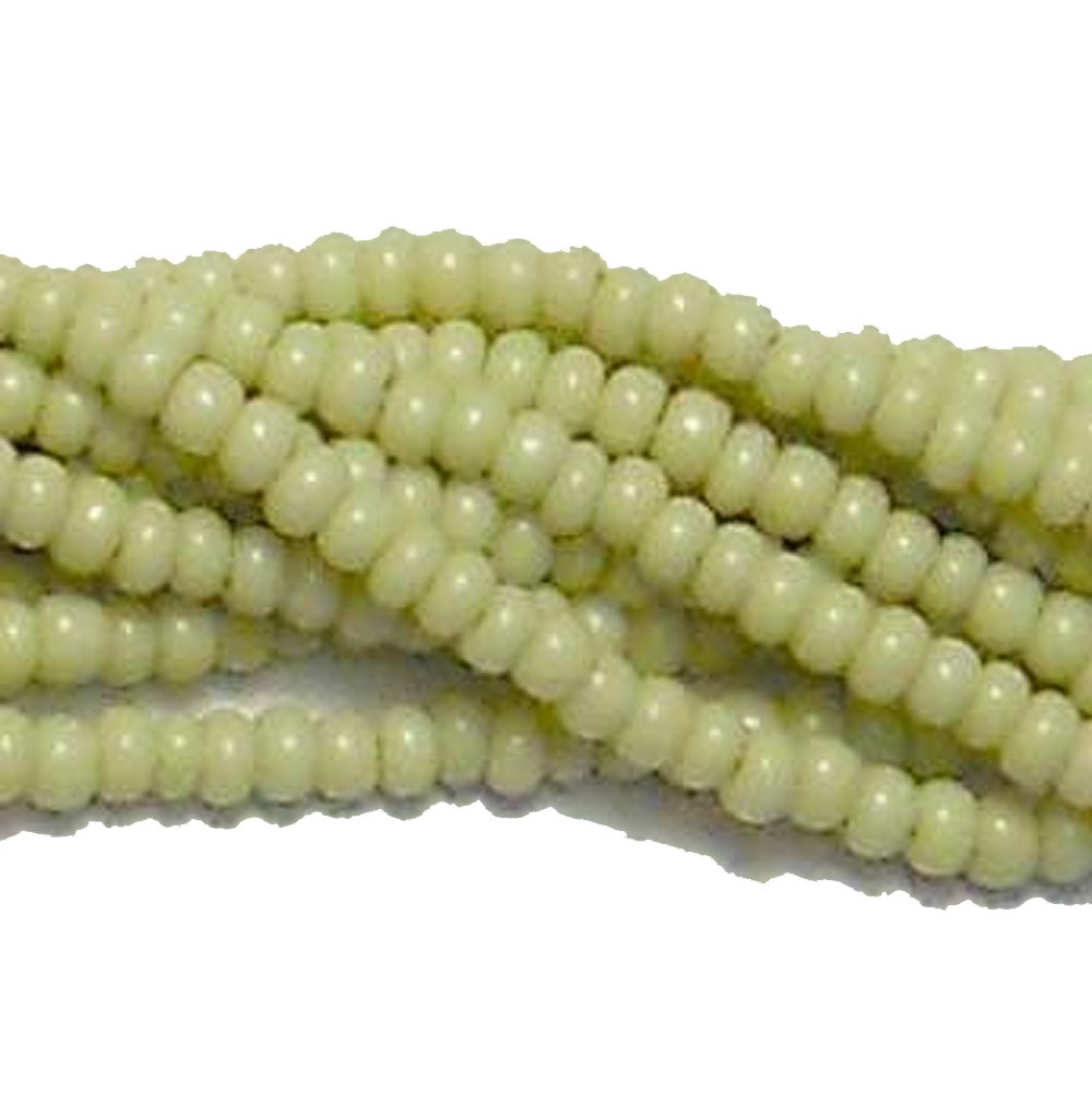 Czech 11/0 Glass Seed Beads (4)(6 String Hanks) Which is 24 18 Strands Preciosa Jablonex (Opaque Olive Sol-Gel)