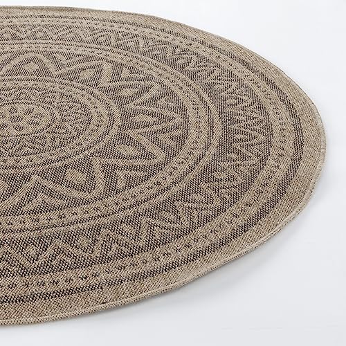 Alfombra de pasillo resistente a los rayos UV de estilo boho beige para exterior e interior 5