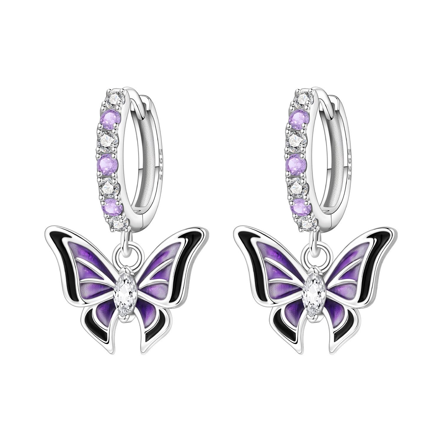 CYMYSS Mujer Largos Pendientes Colgantes de Plata Pendientes Dangle Regalos para mujeres en aniversarios y cumpleaños