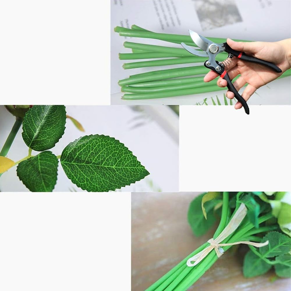 12pcs Artificial Roses Single Stem Fake Silk Flower Arrangement Bridal Bouquet Real Touch for Home Party Wedding Decoration Without Vase (Red) - Image 3