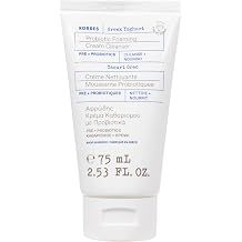 KORRES Greek Yoghurt Foaming Cream Cleanser, Hydrating, Deep Cleansing Skin Care, Makeup Remover, Face Wash for Women, Cream to Foam Facial Cleanser for Dry, Oily, Sensitive, Any Skin Type, 2.5 fl oz
