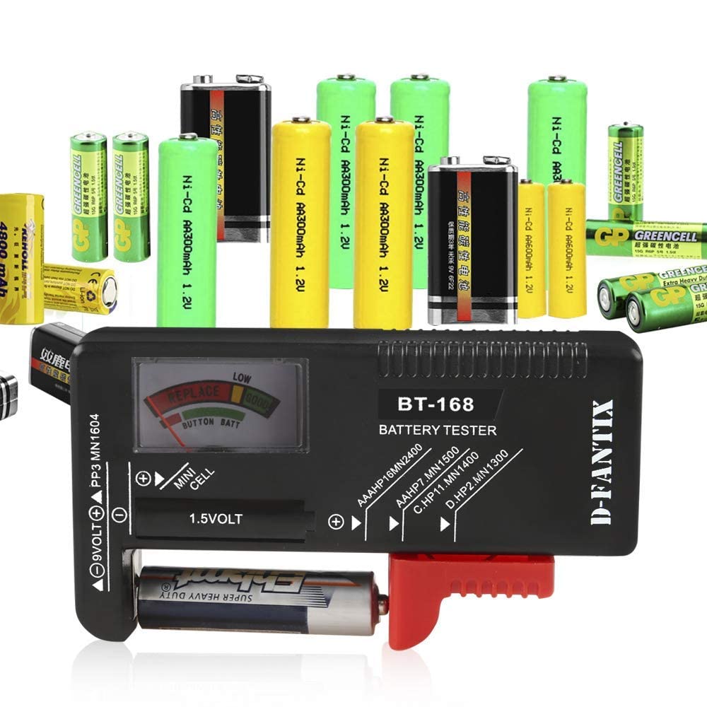 D-FantiX Testeur de Piles Universel BT-168 pour AA AAA C D 9V 1.5V