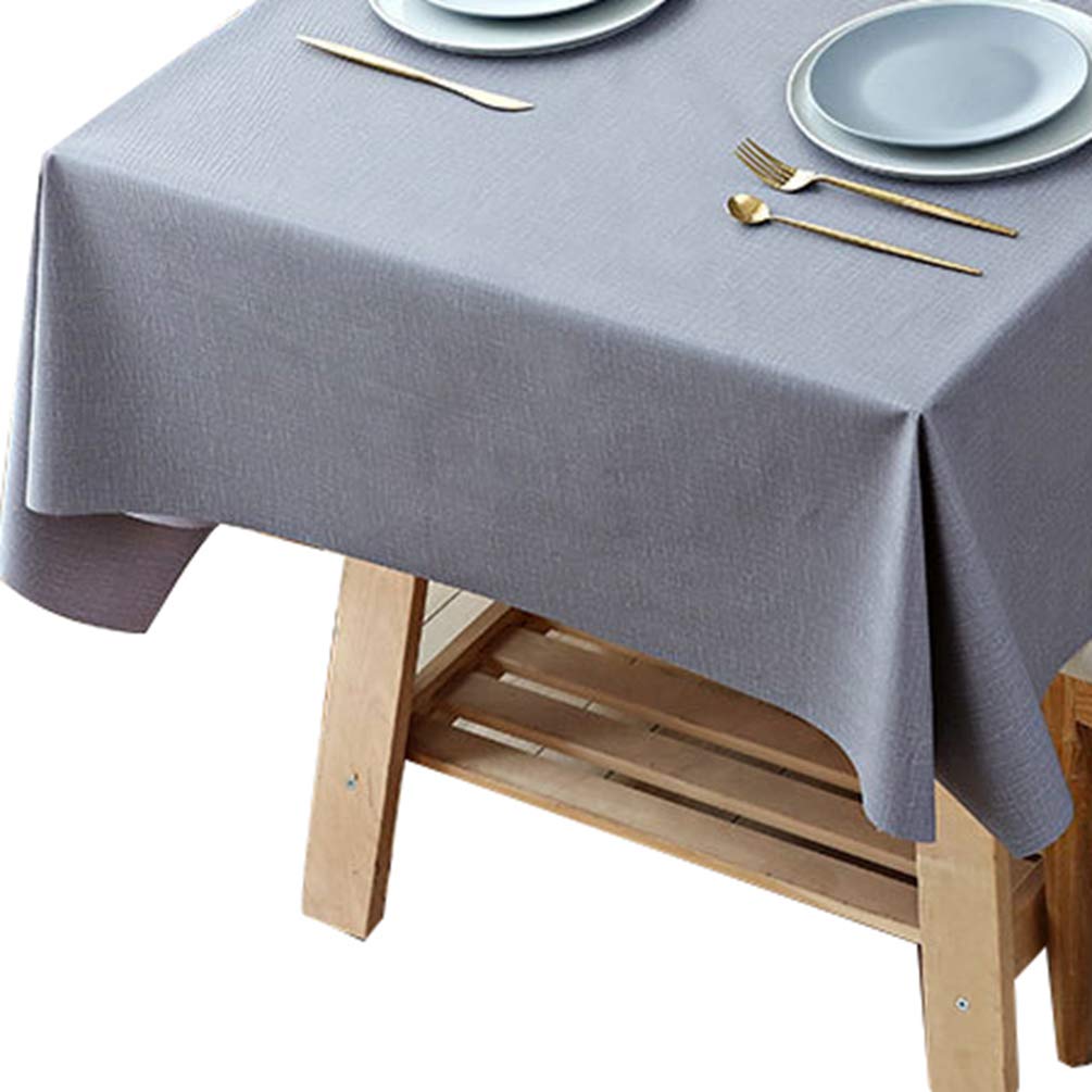 Zkooo Grey Table Cloth Wipeable Tablecloth Rectangular Wipe Clean Pvc Table Cover Waterproof Plastic Vinyl Tablecloths (Gray, 120X170cm)
