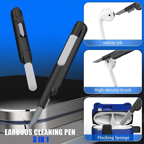 RFUNGUANGO Compatible con Airpods 4 Estuche (2024) con Kit de Limpieza, Clip de Bloqueo Seguro y Estuche de Protección a Prueba de Golpes para Airpods 4ta Generación Lanzamiento 2024,Cielo Estrellado - 5