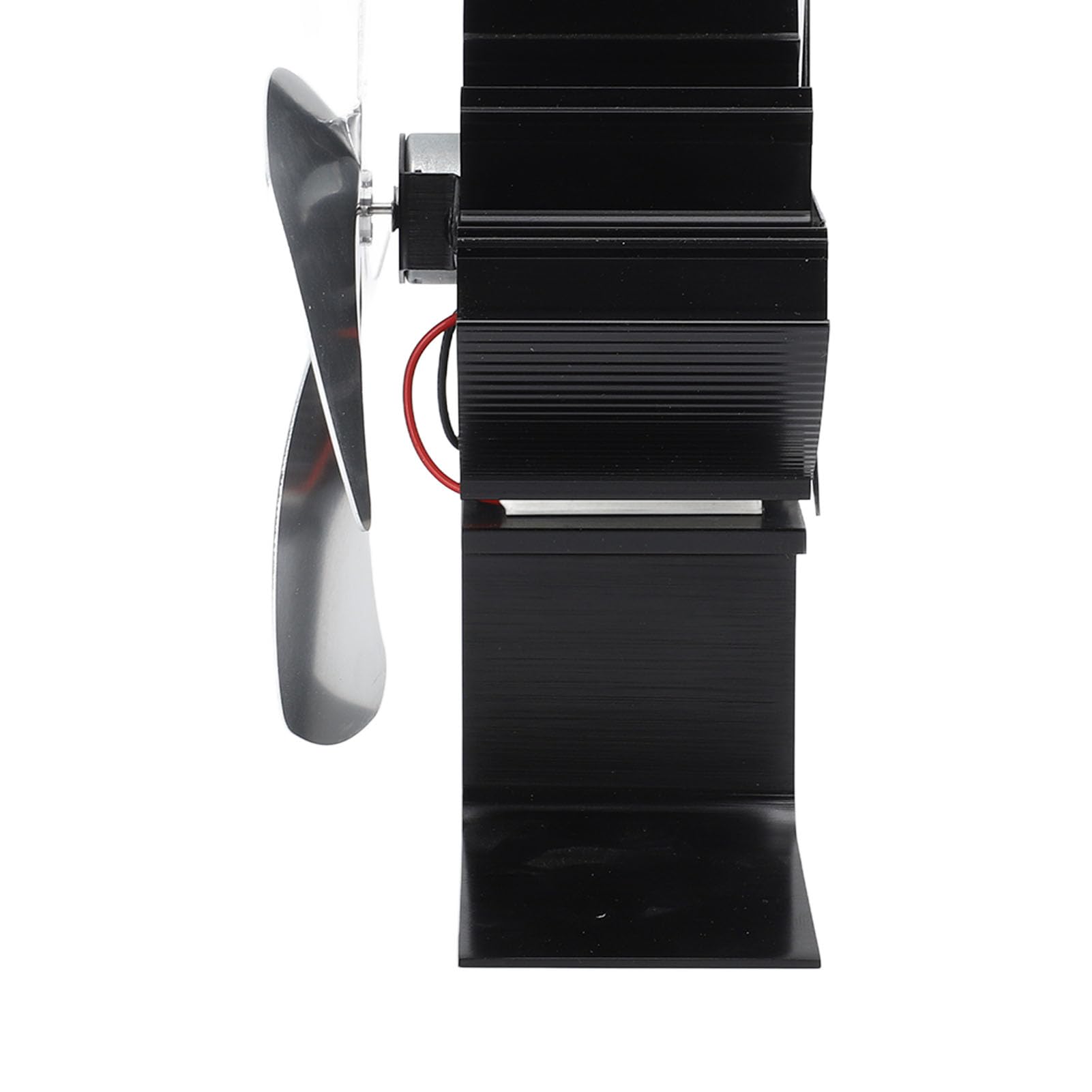Hyuduo Ventilatore a Calore per Stufa a Legna, 5 Pale, Ultra Silenzioso, in Lega di Alluminio, per Campeggio, Pesca Sul Ghiaccio, Camino (SILVER)