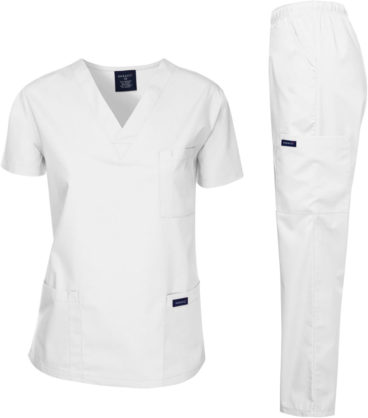 Dagacci Scrubs Medical Uniform Women and Man Scrubs Set Medical Scrubs Top and Pants