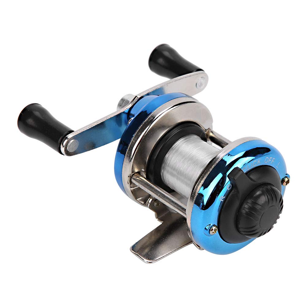 Portable Ice Fishing Reel Wheel with Ergonomic Handle – Ultra-Lightweight, Casting Tackle Gear for Lakes & Rivers (Blue)