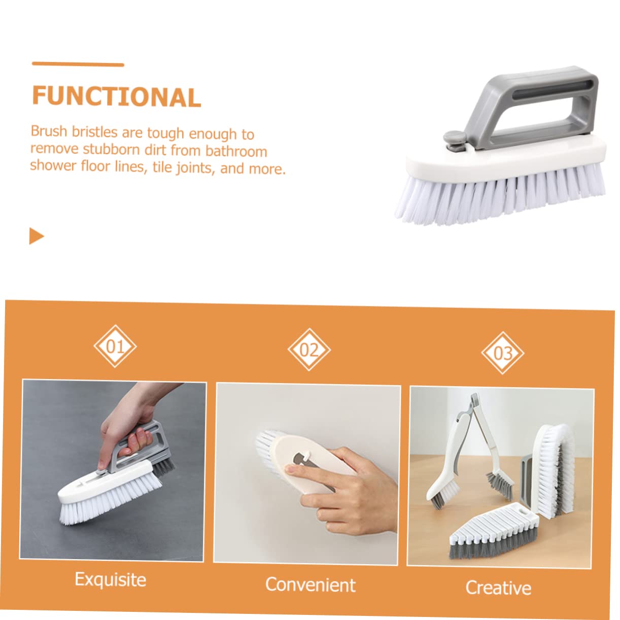 MAGICLULU Juego de 2 Herramientas de Limpieza Esenciales: Cepillo para Fregar para Cocina Suelo Ventana Cepillo Limpiador de Costuras Hogar.