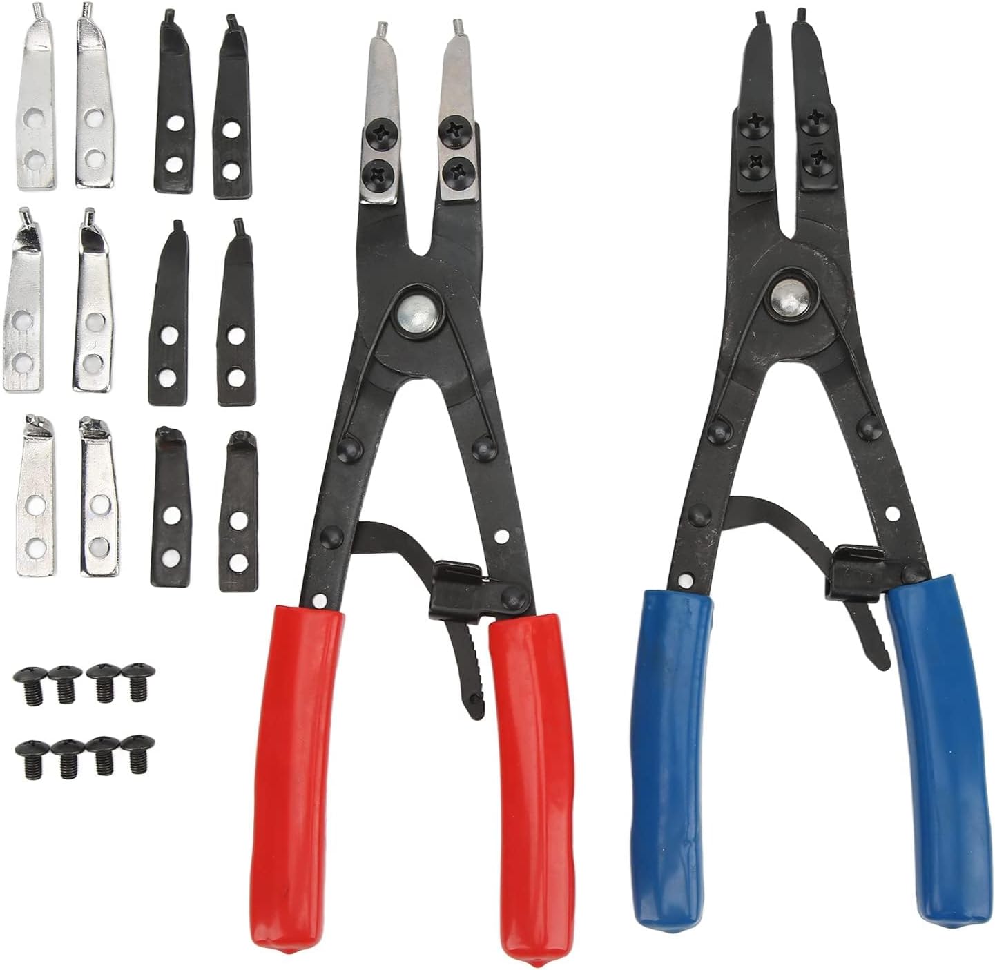 Snap Ring Plier Set, 2pcs Heavy Duty Internal External Snap Ring Pliers Universal Metal Circlip Pliers Set Car Repair Tool