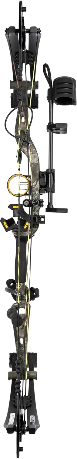 Bear Adapt 2 HP RTH Compound Bow – Ready-to-Hunt with Trophy Ridge Accessories: Fatal 4-Pin Sight, Whisker Biscuit V Rest with IMS, Snubnose Stabilizer, 5-Spot Quiver, Peep Sight & Wrist Sling, Smooth