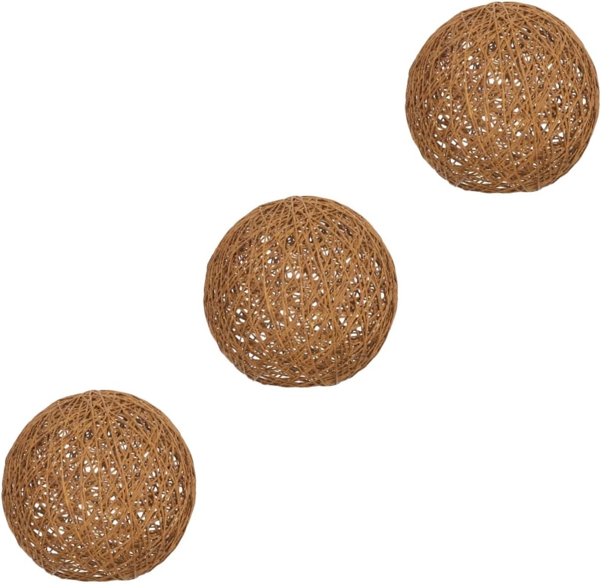 Balacoo 3pcs Rattan Woven Ceiling Light Cover Decorative Shape Lampshade for Living Room Bedroom and Restaurant Natural Warm Atmosphere Light Fixture Accessory