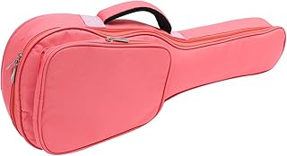 Bolsa Acolchada para Ukulele Portátil y Resistente con Gran Capacidad y Doble Cremallera Funda de Transporte para Instrumento de Cuerdas Color Rosa