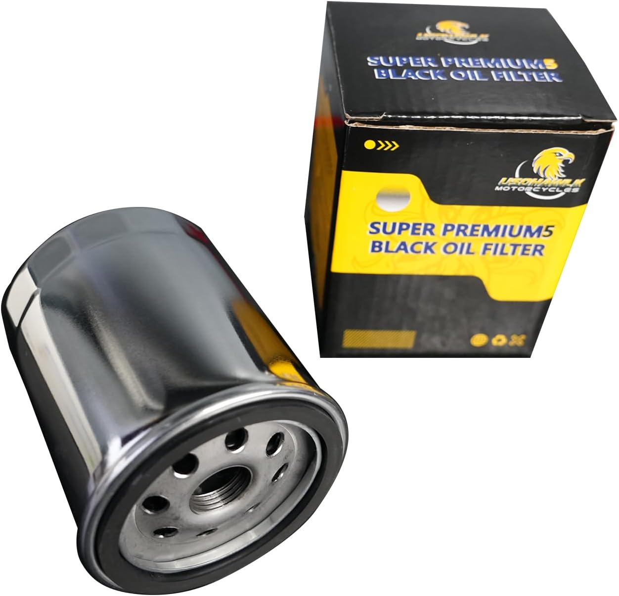 Motorcycle Oil Filters Replacement for Harley FLDE FLFB Road King FLHX Street FXBR, Chrome, Easy Install, 1 PCS