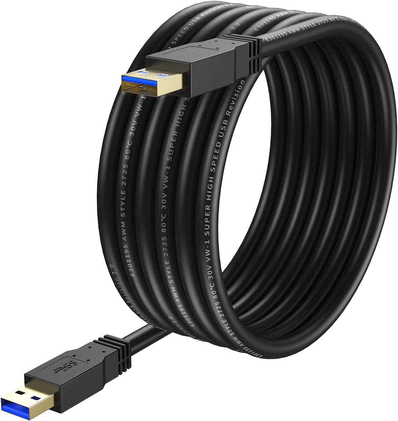 XXONE USB 3.0 A to A Cable 15ft,Type A Male to Male Cable Cord for Data Transfer Hard Drive Enclosures Printers Modems Cameras