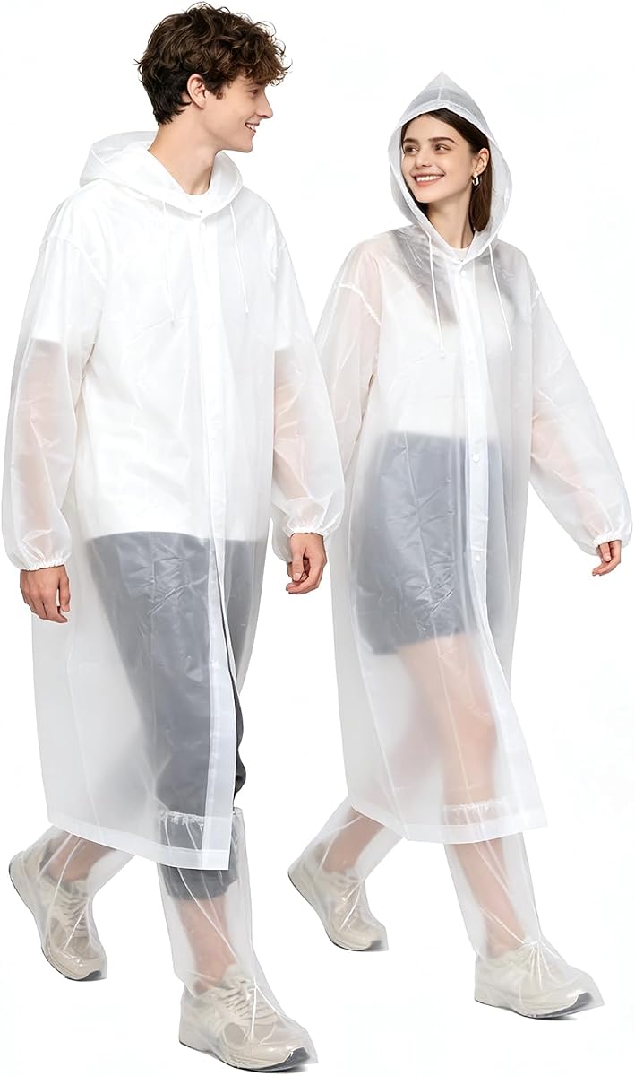Rain Poncho & ShoeCovers Set, Waterproof Unisex Gear for Adults | lightweight rain poncho shoe covers waterproof drawstring hood non-slip boot protectors cycling travel unisex adult portable