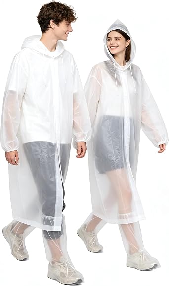 Rain Poncho & ShoeCovers Set, Waterproof Unisex Gear for Adults