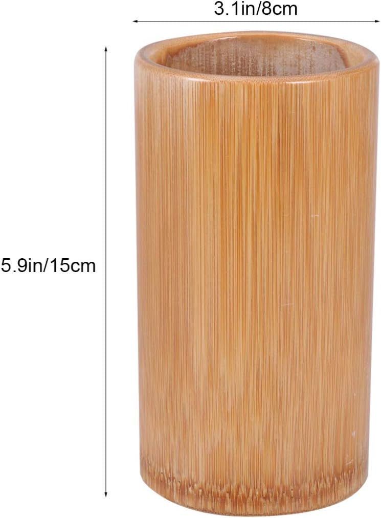 Yardwe Bamboo Chopstick Tube - Kitchen Utensil Holder for Chopsticks Forks & Spoons - Vintage Bamboo Storage Solution (5.9 X 3.1 Inch)
