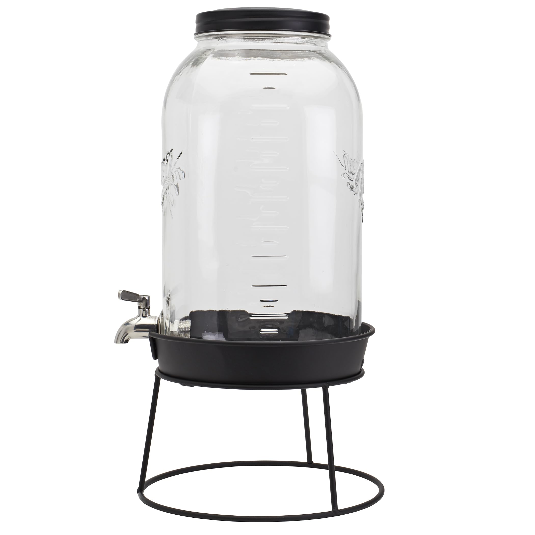 MASON CRAFT & MORE Getränkespender aus Glas, 2,9 Liter mit Metallgestell