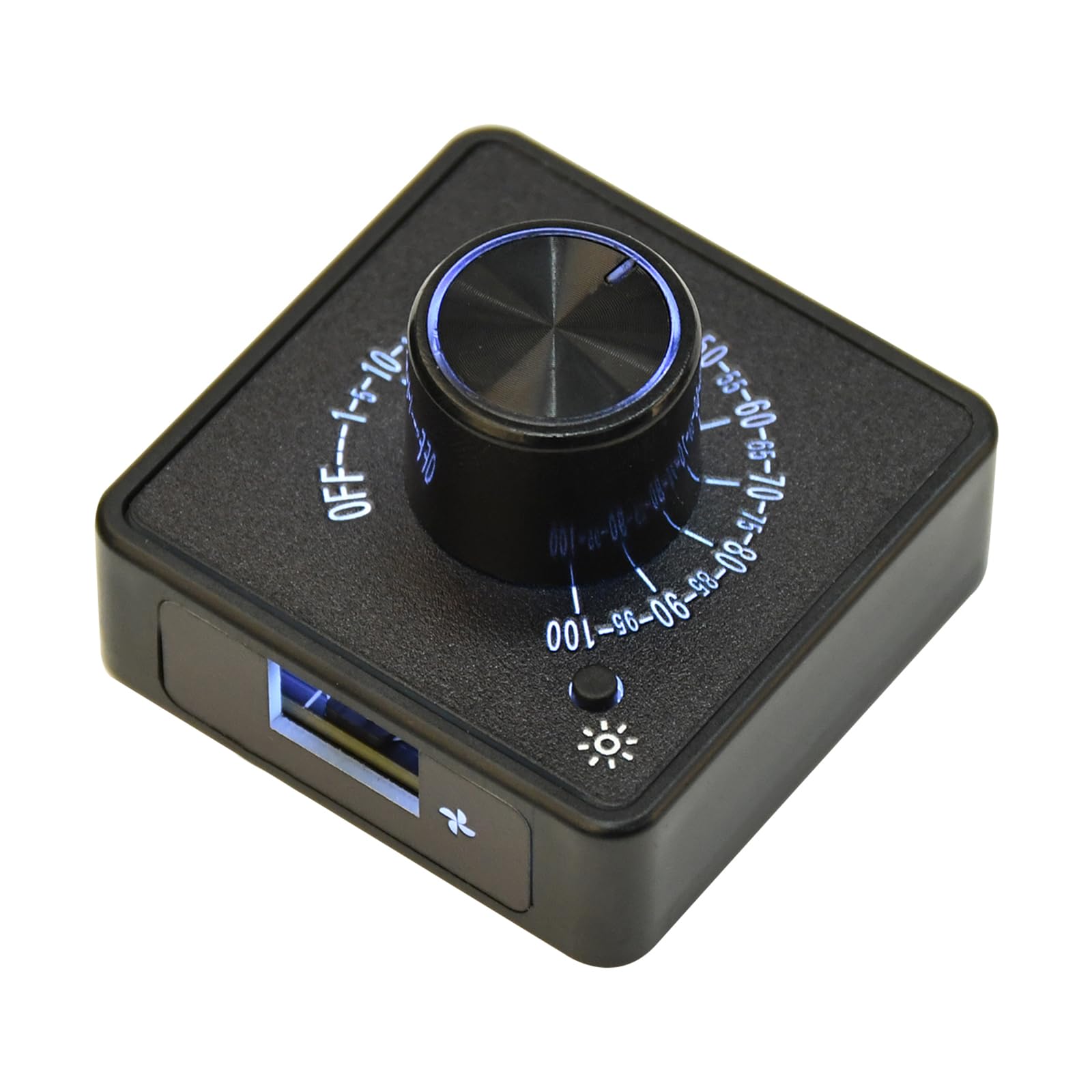 Aideepen 4 Pin 12V PWM-Lüfterregler, Type-C 5V-Netzteil 4 Draht DIY PWM-Geschwindigkeitsregler, Fan Speed Controller mit Hintergrundbeleuchtung(Interne Aufwärtsverstärkung auf 12 V)