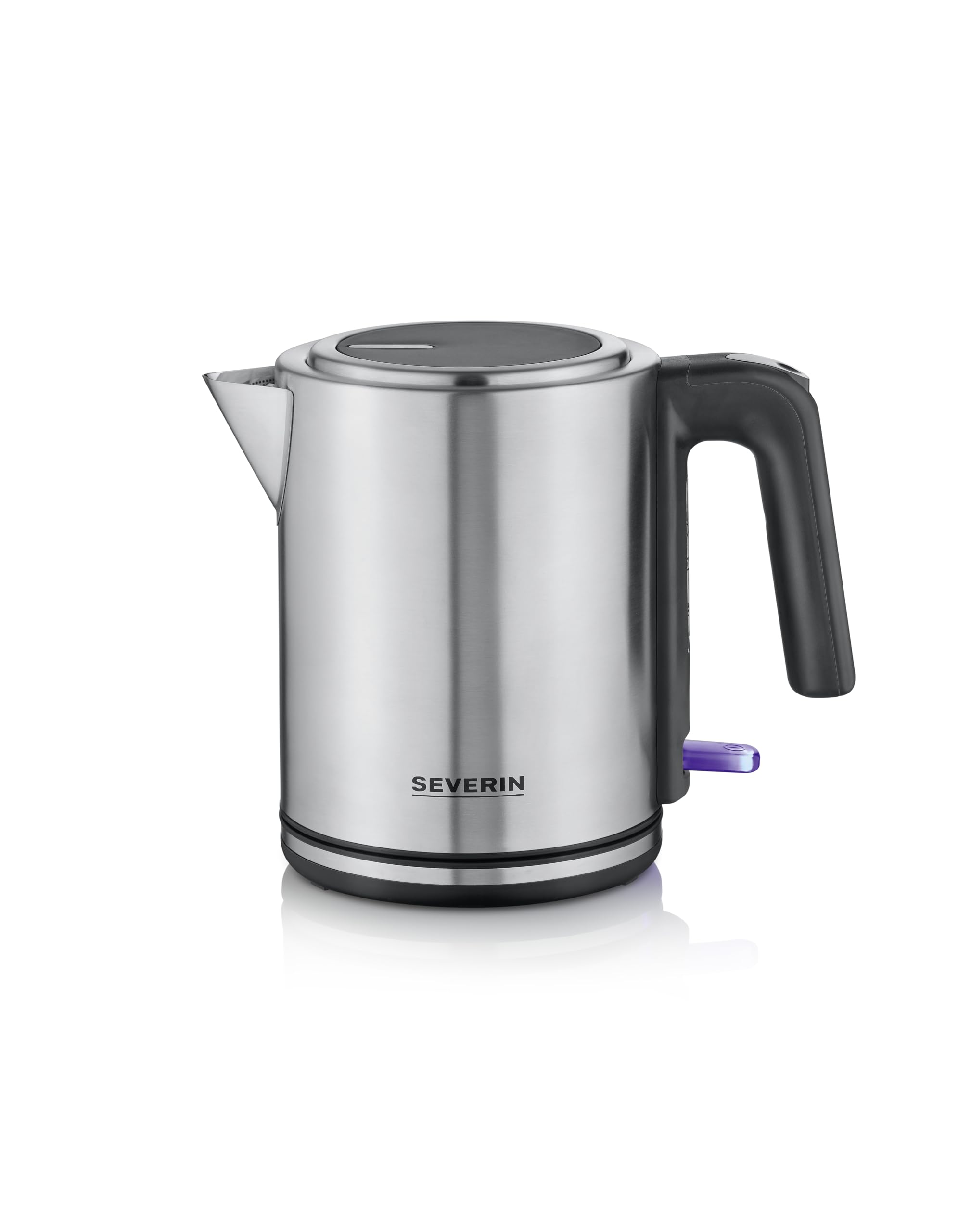SEVERIN Wasserkocher 1L, elektrischer Wasserkocher mit Wasserstandsanzeige, Kalkfilter, XXL-Öffnung, leistungsstark & kompakt, 100% BPA-frei, 2.400 W, silber-schwarz/Edelstahl, WK 3489