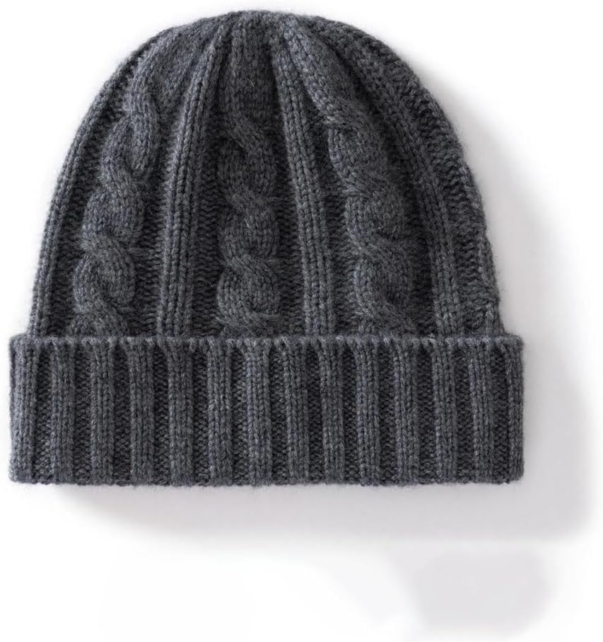 Cashmere Hat for Women Men Thickened Solid Twisted Knitted Beanies