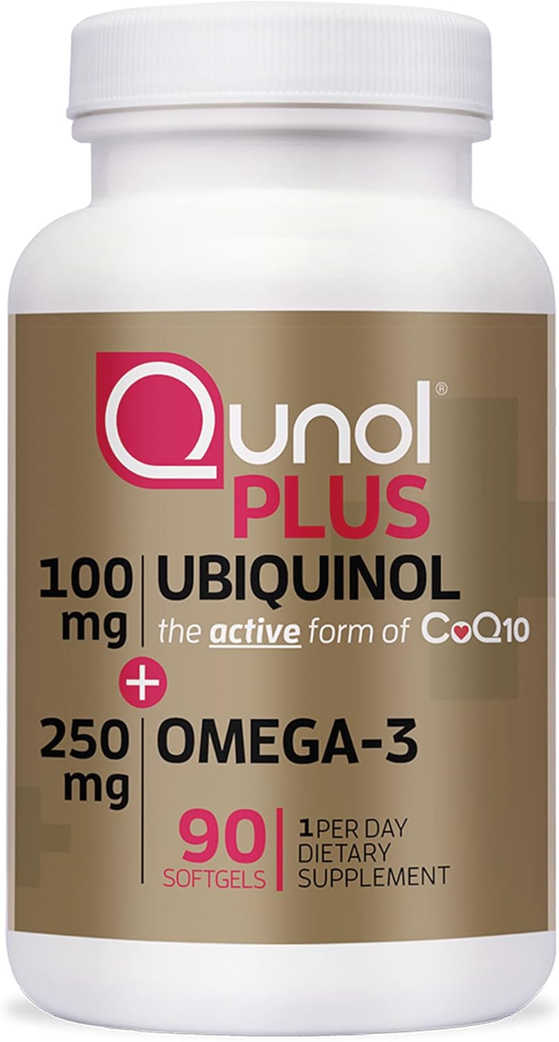 Qunol Plus Ubiquinol CoQ10 100mg with Omega 3 Fish Oil 250mg, Extra