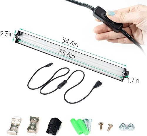 Miniatura 7 de Kit combinado de iluminación UVB T5, lámpara de reptil con tubo fluorescente UVB 10.0, ideal para zonas tropicales y desiertos como lagartos de