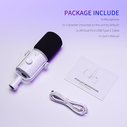 Miniatura 9 de FEELWORLD PM1 XLR - Micrófono dinámico USB, regalos para grabación de podcasts, PC, computadora, juegos, transmisión en vivo, voz en off, micrófono