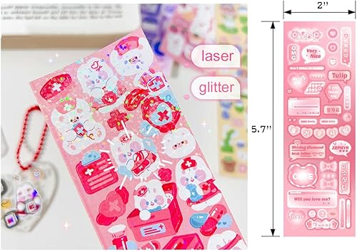 Miniatura 5 de 100 hojas de calcomanías decorativas, tarjetas de fotos, diario, aniversario, álbum de fotos familiar, artes, manualidades, álbumes de recortes