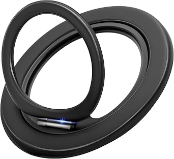 Magnetic Phone Ring for MagSafe Phone Grip,Magnetic Cell Phone Stand Holder Finger Ring,[Thin and Light Design] for iPhone Can Rotate 360 Degrees Compatible with iPhone 12/13/14/15/16/17 Series-Black