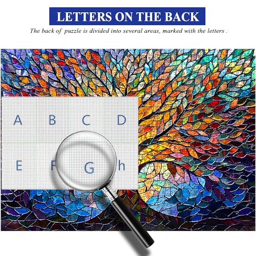 pickforu stained glass puzzle tree of life puzzles for adults 1000 pieces impossible hard difficult challenging puzzles for adults colorful mosaic tree of life jigsaw puzzle 1000 pieces