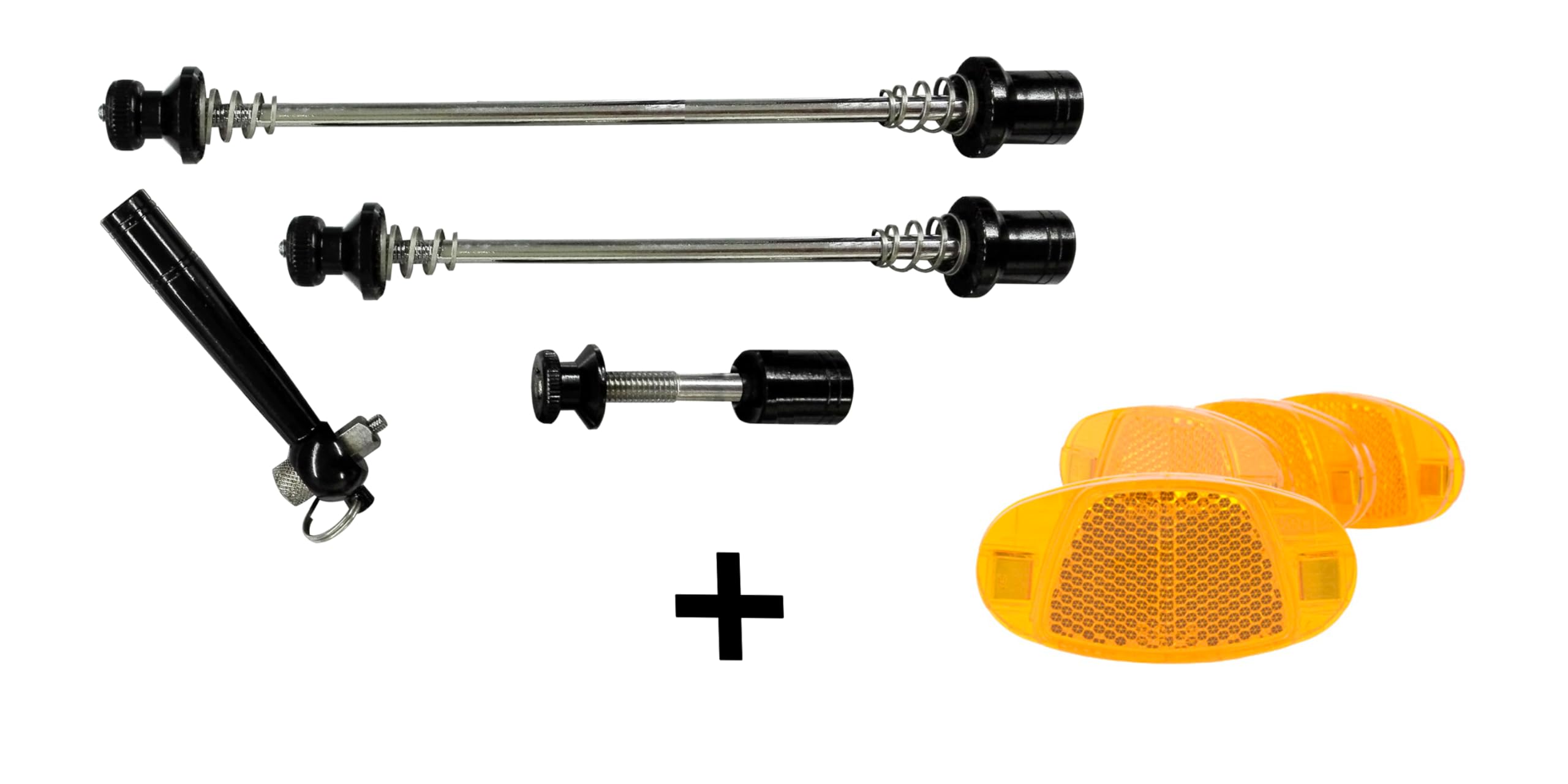 Point Schnellspanner Fahrrad Set mit Schnellspannhebel - VR 180mm, HR 145mm - mit Quick Release & Fahrrad Diebstahlschutz ideal für Alltag Tour & Pendler
