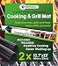 Kitxentools BBQ Grill Mat - Set of 2 Easy to Clean Non-Stick Grilling Mats - 15.75 x 13 Inch - Reusable Mats for Cooking or Grilling with Gas Grills Charcoal or Electric Barbecue Grills