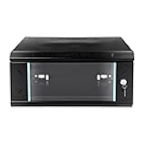 Server Rack Data Cabinet- 4U 17.72 Inch Deep Wall Mount Network Server Cabinet Enclosure Storage Rack for Home, Office Computer Equipment Black Front Lockable