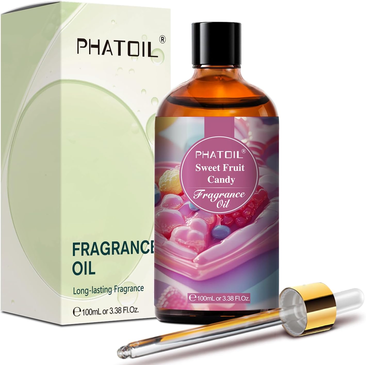 PHATOIL Sweet Fruit Candy Fragrance Oil for Candle & Scent Product Making, Premium Scents for Home Diffuser - 3.38 Fl Oz
