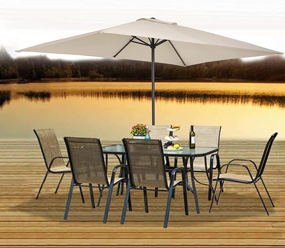 Parasol Umbrella Replacement Canopy,3X2M/6 Arms Outdoor Patio Market Replacement Umbrella Cover for Outdoor/Green