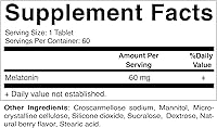 Vista 2 de Vitamatic Melatonina 60mg con B6, magnesio, L-teanina, L-triptófano, 5-HTP, GABA, valeriana, manzanilla, flor de la pasión, Ashwagandha y pimienta
