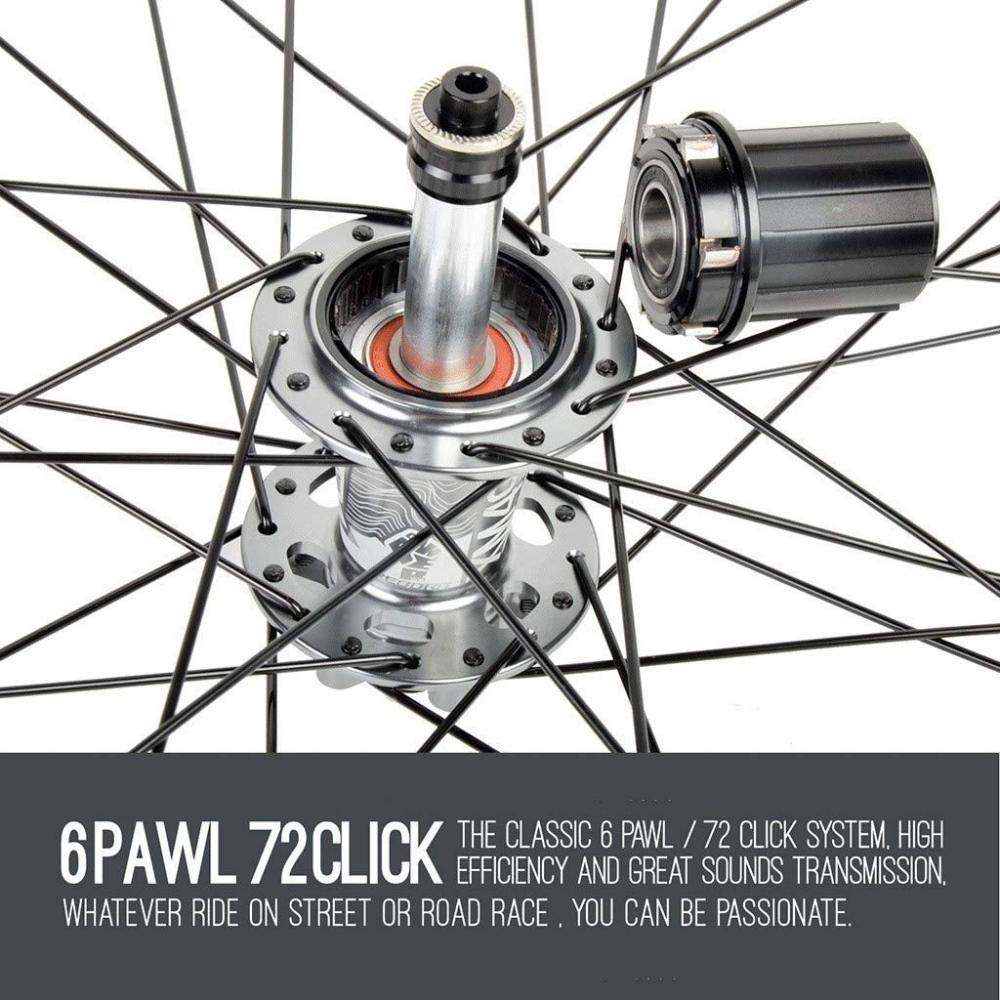 Vorderrad MTB Bike HINTERRAD 29"Räder Bike Alloy Wheel Set Scheibenfelgenbremse 8/9/10/11 Speed ​​Sealed Bearings Nabe Schnellspanner, Grau-27,5 Zoll