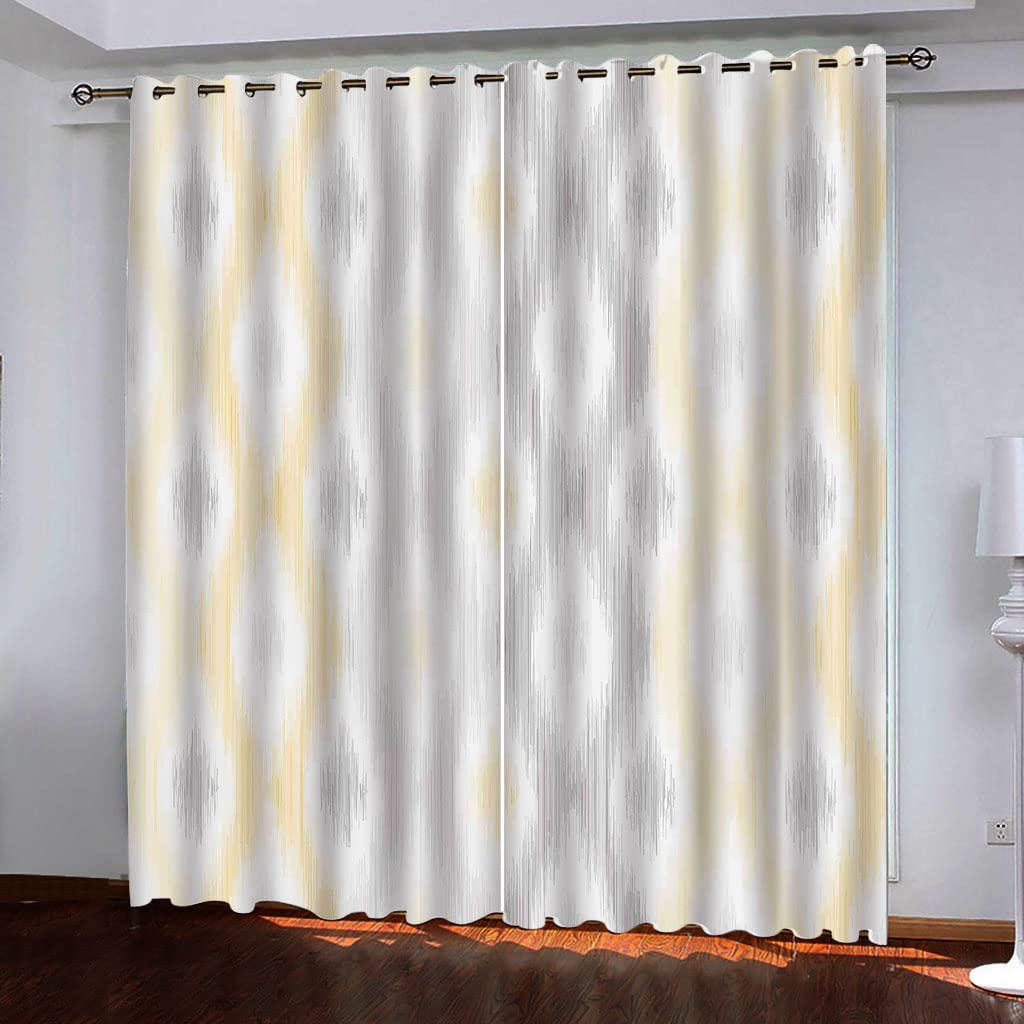 Rideaux et draperies opaques jaunes 175 cm avec œillets
