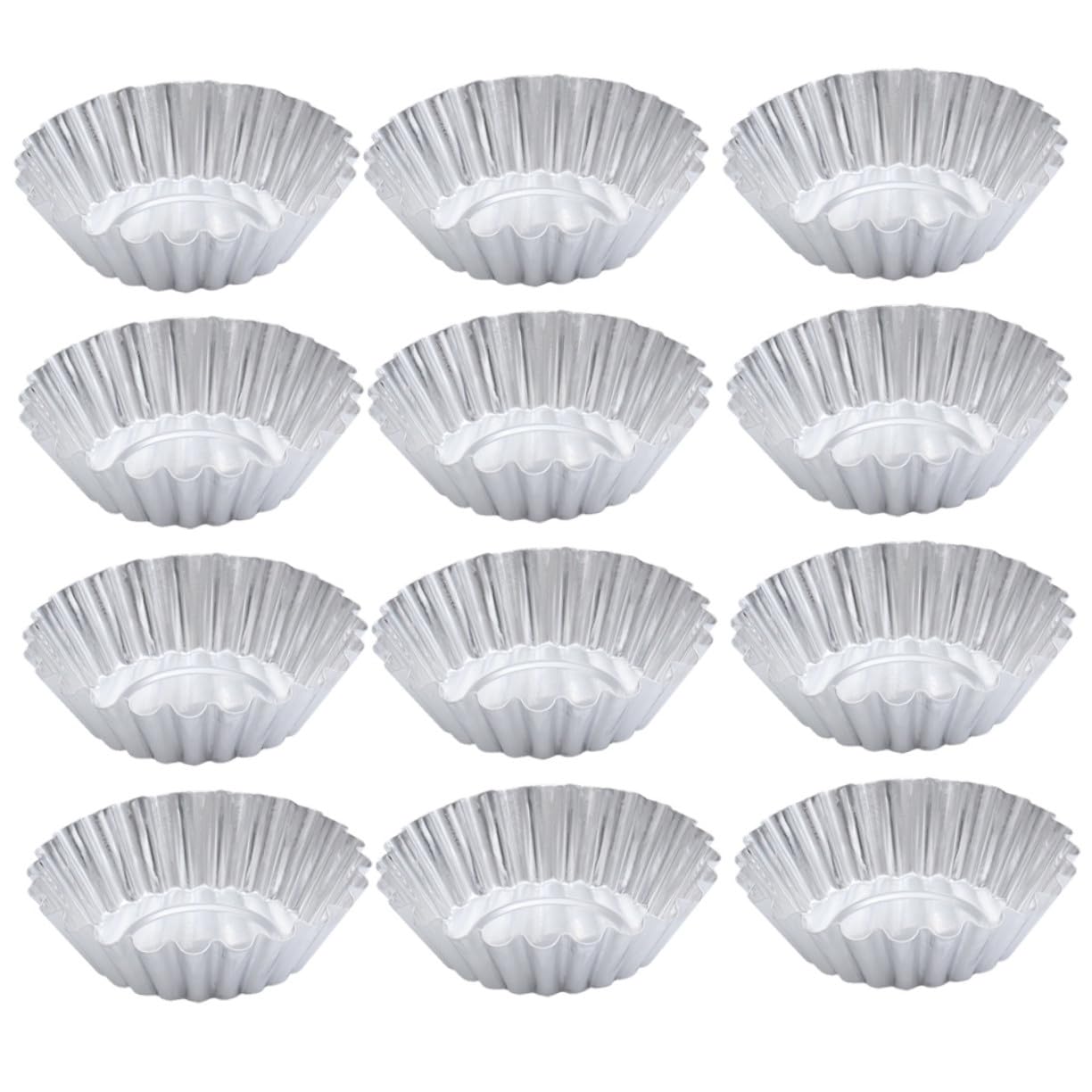 Moules à Tartelette Cupcake 100 Pièces en Alliage D’aluminium Argenté