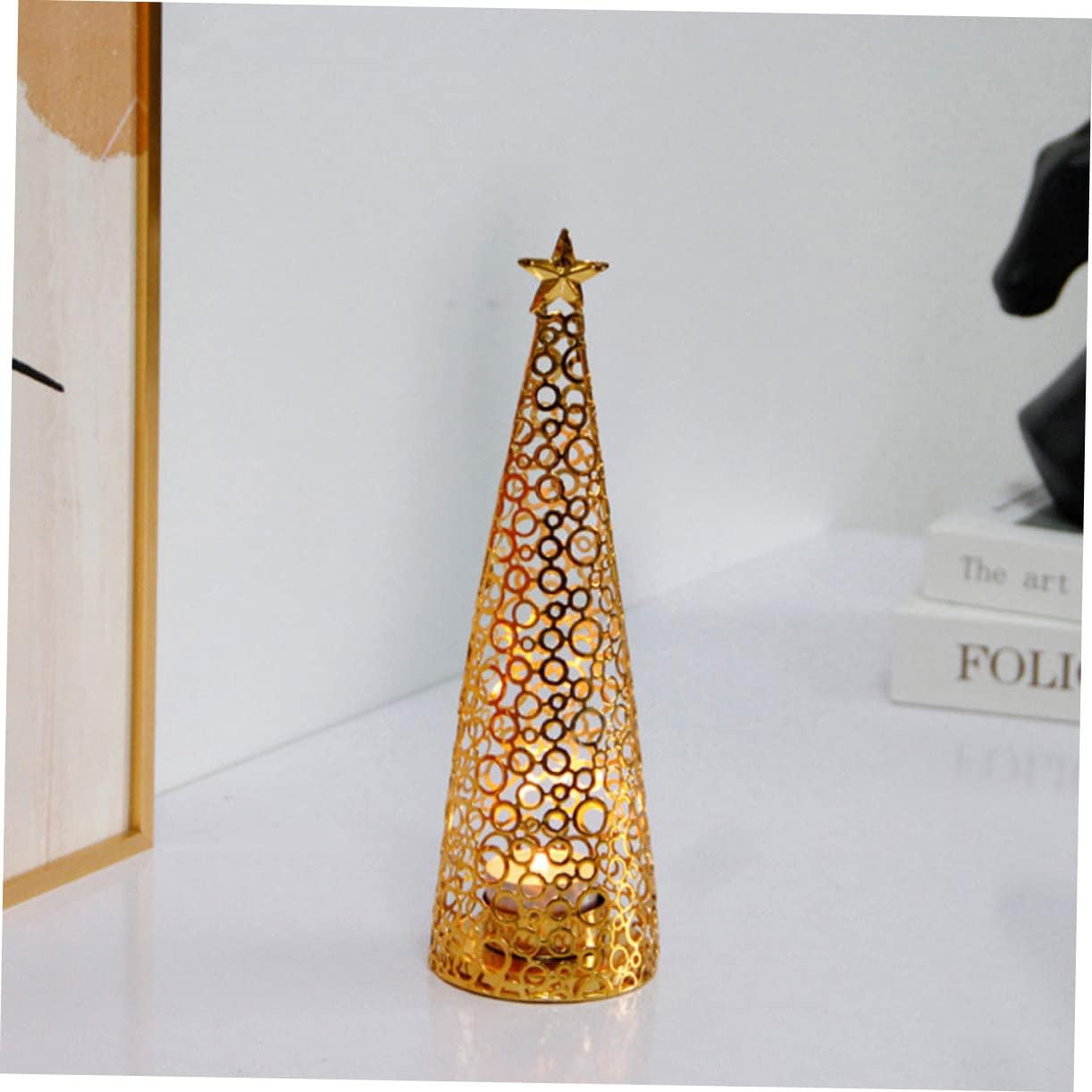 Garneck Iron Art Tealight Candle Holder Geometric Five- Design for Christmas Decor Elegant Table Centerpiece for Home and Parties Stylish Iron Decoration for Mantel and Desktop