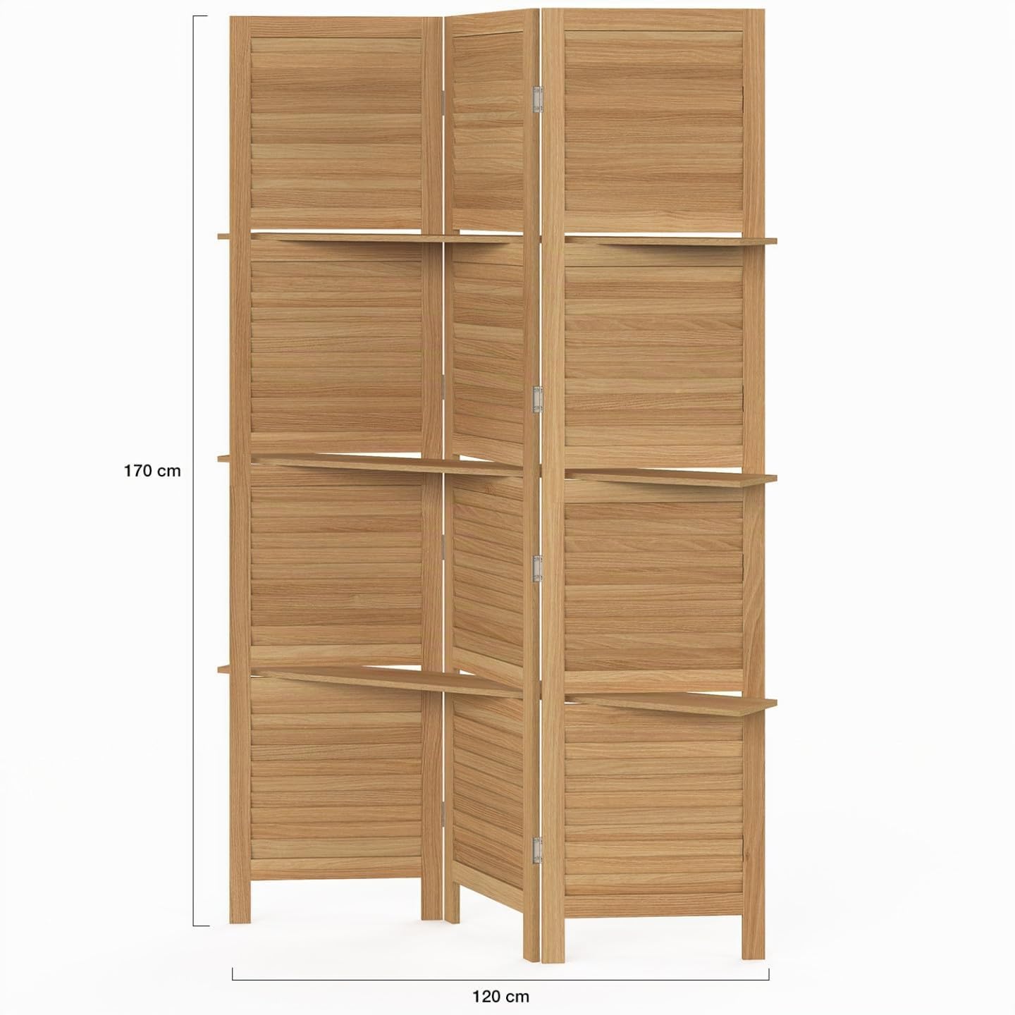 IDMarket - Paravent intérieur 3 Panneaux Lattes persiennes Bois