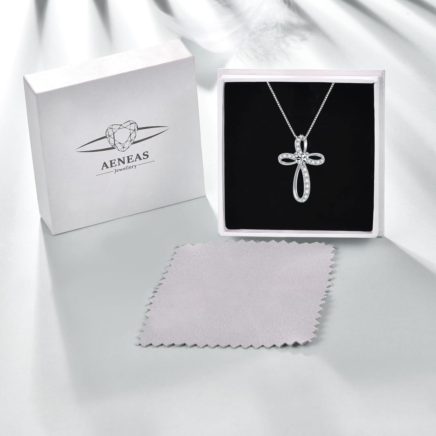 AENEAS Sterling Silver Cross Necklace for Women Birthstone Necklace Cross Necklace Birthstone Jewelry Gifts for Birthday Mothers Day - Image 6