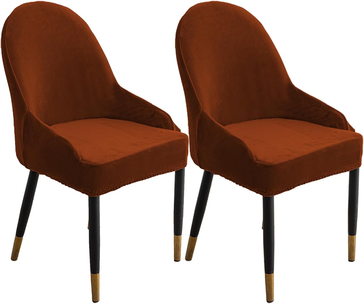 Curved Wingback Chair Covers for Dining Chairs, Velvet Dining Chair Covers Set of 2/4/6, Armchair Chair Cover Mid Century Modern Accent Seat Slipcover