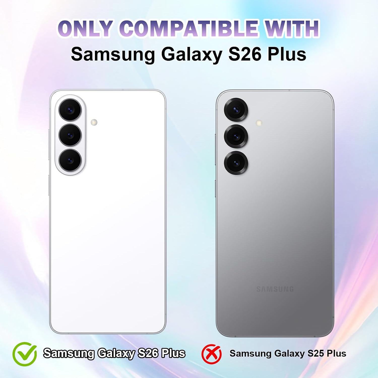 Compatible for Samsung S26 Plus Lens Camera Protector Glitter, Bling Diamond 9H Tempered Glass [ Strong Adsorption & Case-Friendly] for Galaxy S26 Plus Camera Lens Protector-Silver