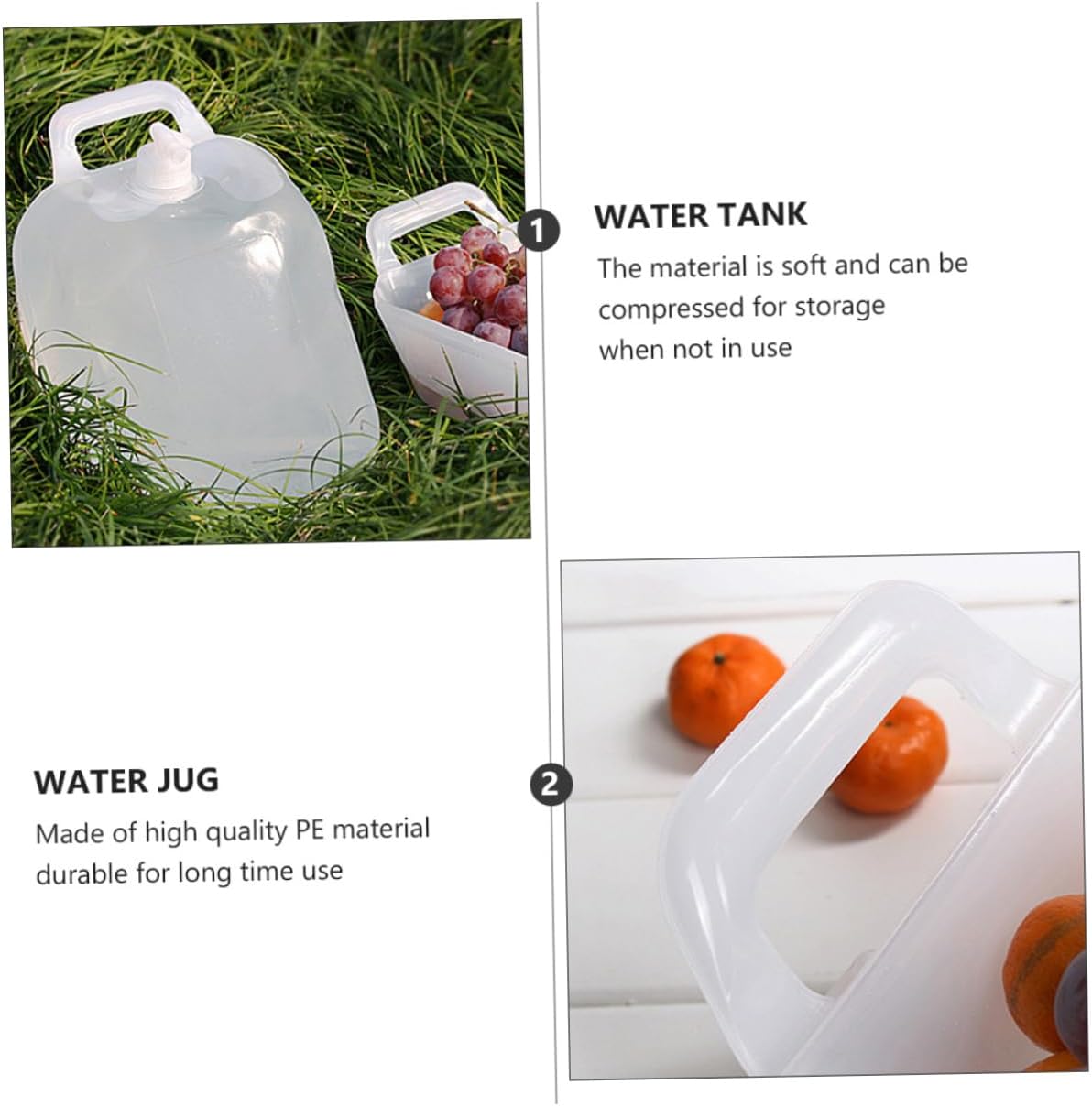 POPETPOP 1Pc Large Portable Collapsible Water Tank Outdoor Camping Reservoir with Spigot Durable Pe Material Lightweight Water Container for Hiking Emergency Use and Vehicle Storage