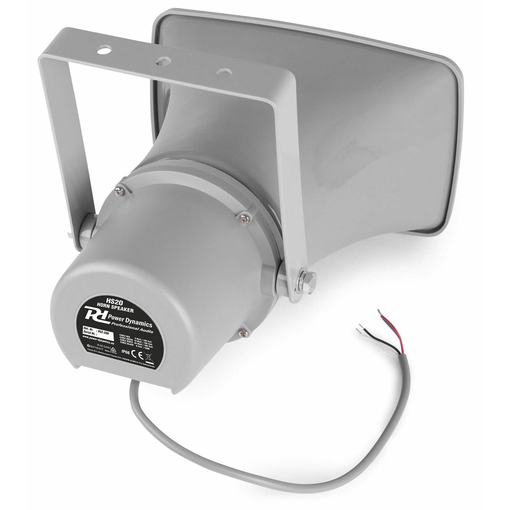 Power Dynamics HS20 Altoparlante a padiglione 100 V con staffa di montaggio